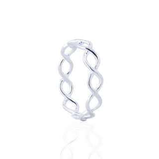 Nhẫn bạc unisex TWINKLE TIME sóng đan chéo basic đơn giản TT351