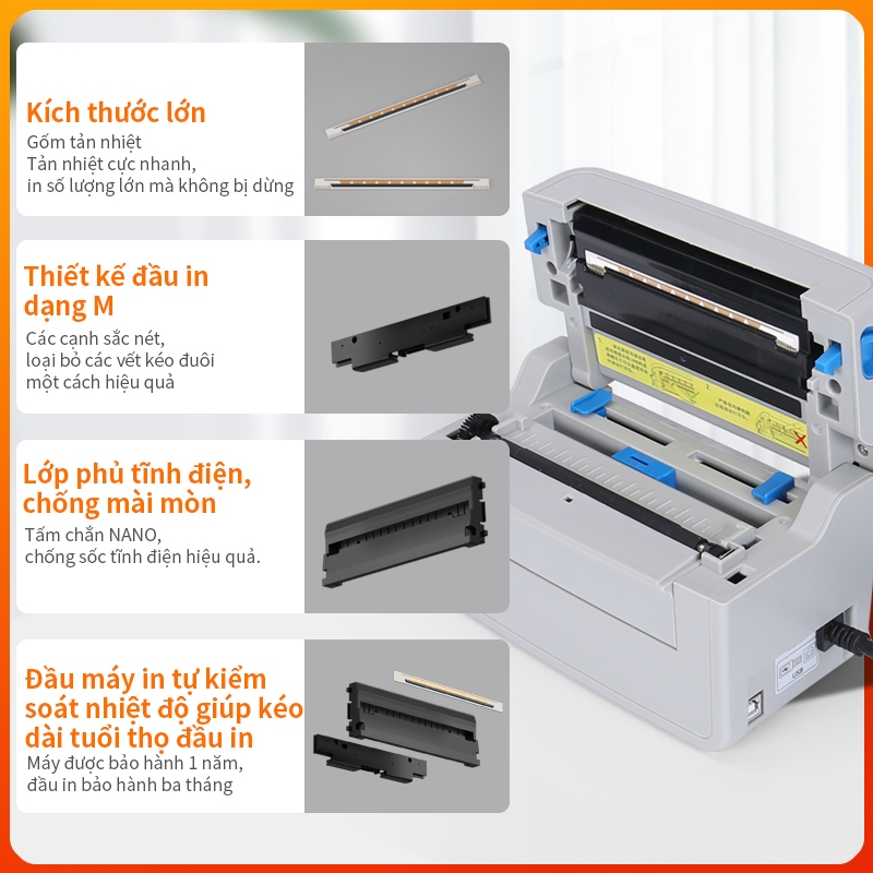 Máy in nhiệt  đơn hàng,Máy in vận đơn,mã vận đơn, mã vạch, phiếu gửi hàng, logo có sẵn lớp keo tự dính