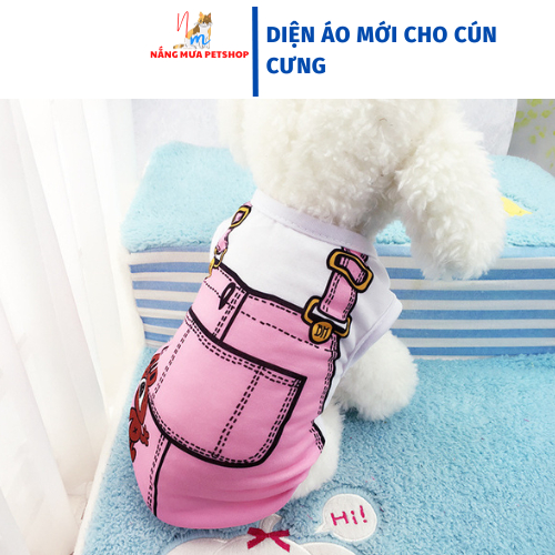 Áo sơ mi thú cưng hoạt hình dễ thương quần áo mùa thu cho chó mèo