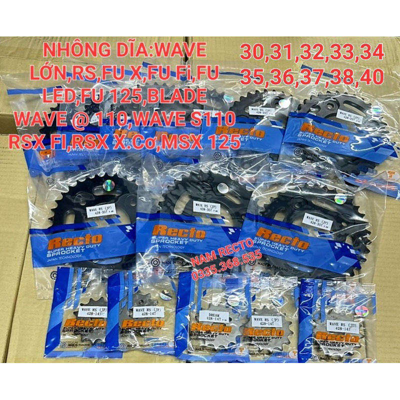 Nhông Dĩa sau wave rs,rsx x.cơ,rsx fi,wave s110,fu 125,future x,blade,msx 125 30,31,32,33,34,35,36,37,38,40