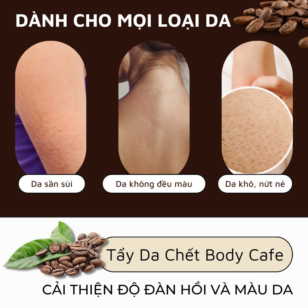 Tẩy da chết body Cafe sáng da Compliment Cafe 200ml