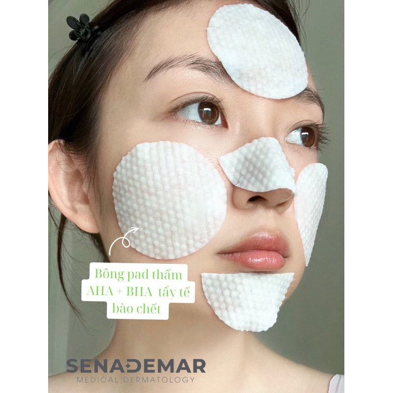 Nước Hoa Hồng Toner Pad SenaDemar AHA-Glycolic Acid Toner Pad sena demar 70 miếng