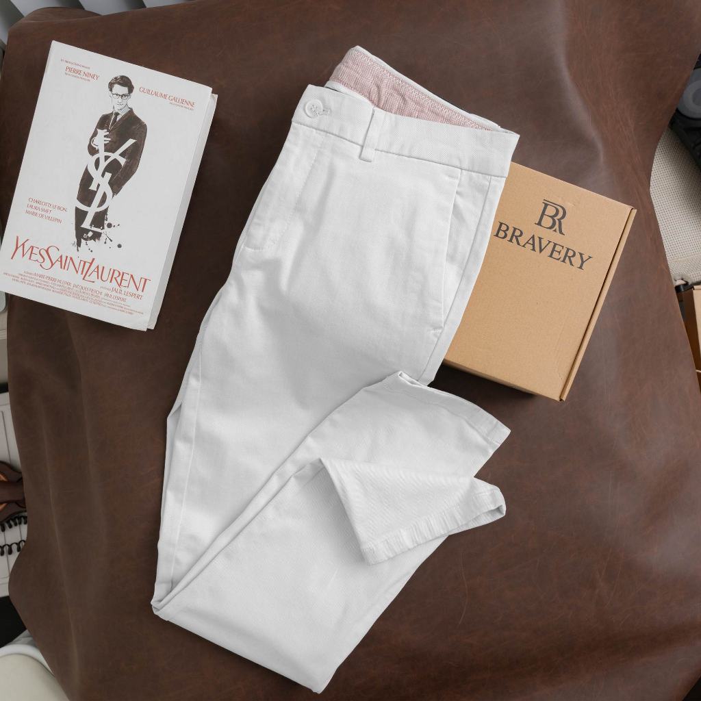 Quần dài nam Bravery vải Kaki Hàn Quốc Basic co giãn, mềm mịn - BRAVERY