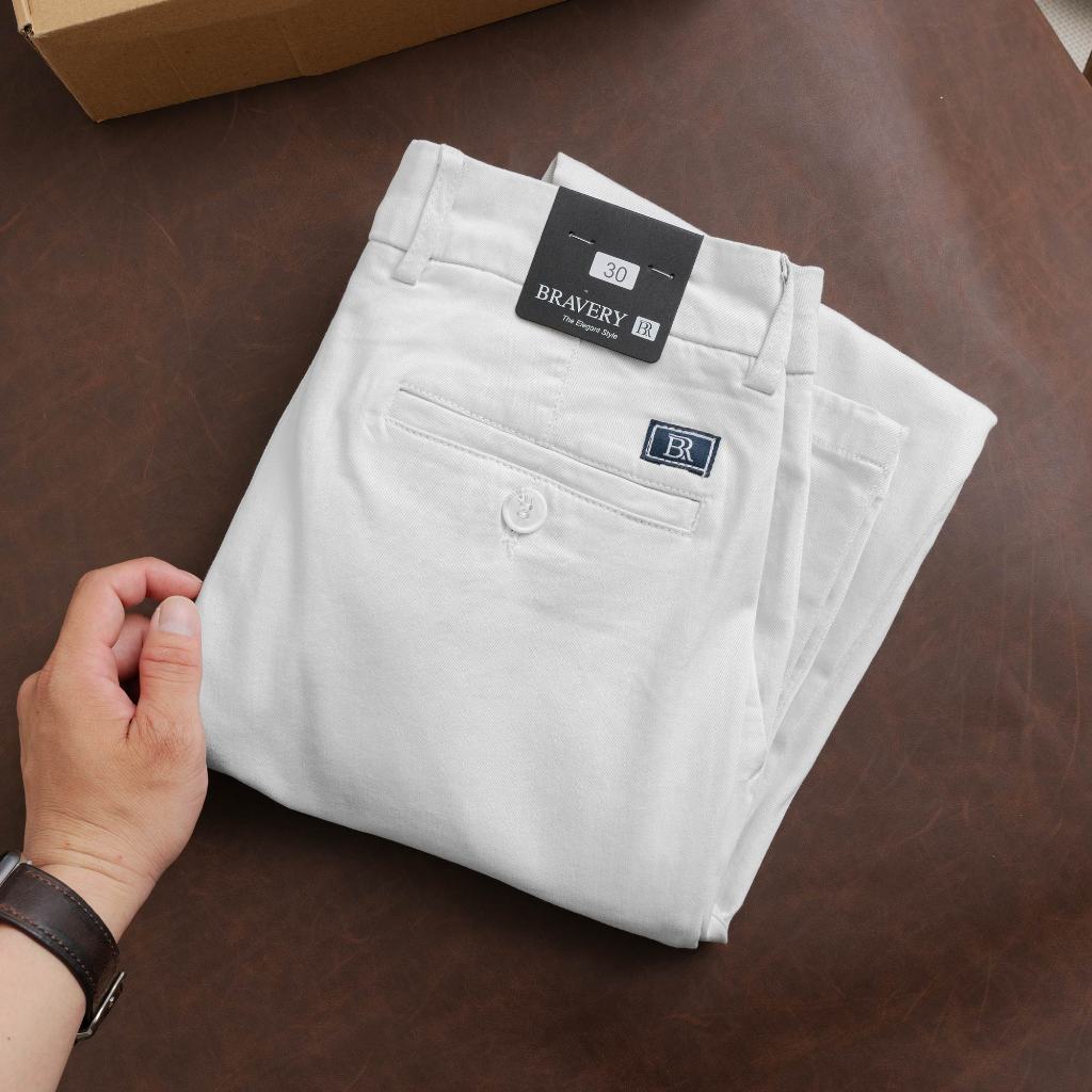 Quần dài nam Bravery vải Kaki Hàn Quốc Basic co giãn, mềm mịn - BRAVERY