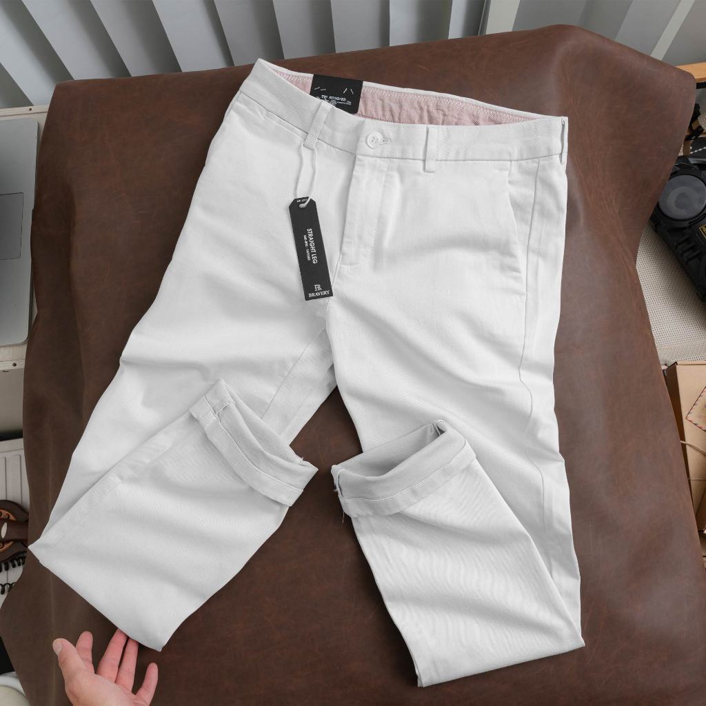Quần dài nam Bravery vải Kaki Hàn Quốc Basic co giãn, mềm mịn - BRAVERY