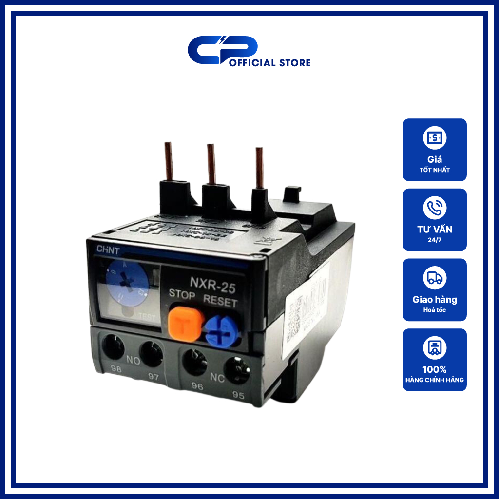 Rơ Le Nhiệt 3 pha Chint NXR-25,NXR-38 Chính Hãng nhiều dải điện khác nhau