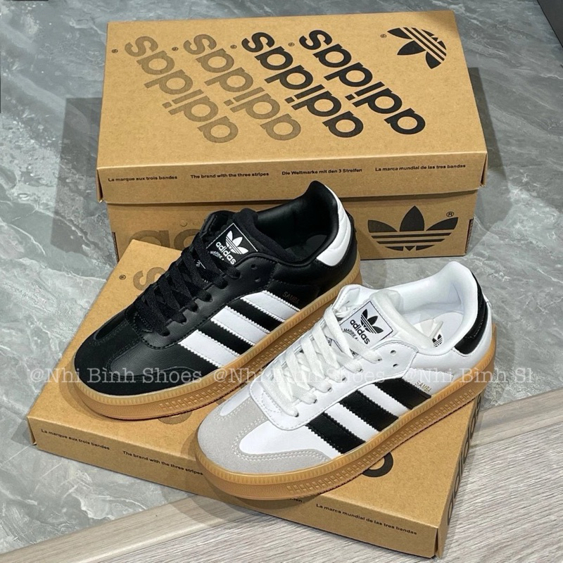 ⚡️SIÊU CẤP⚡️ Giày thể thao Samba sọc đen trắng đế nâu cao
