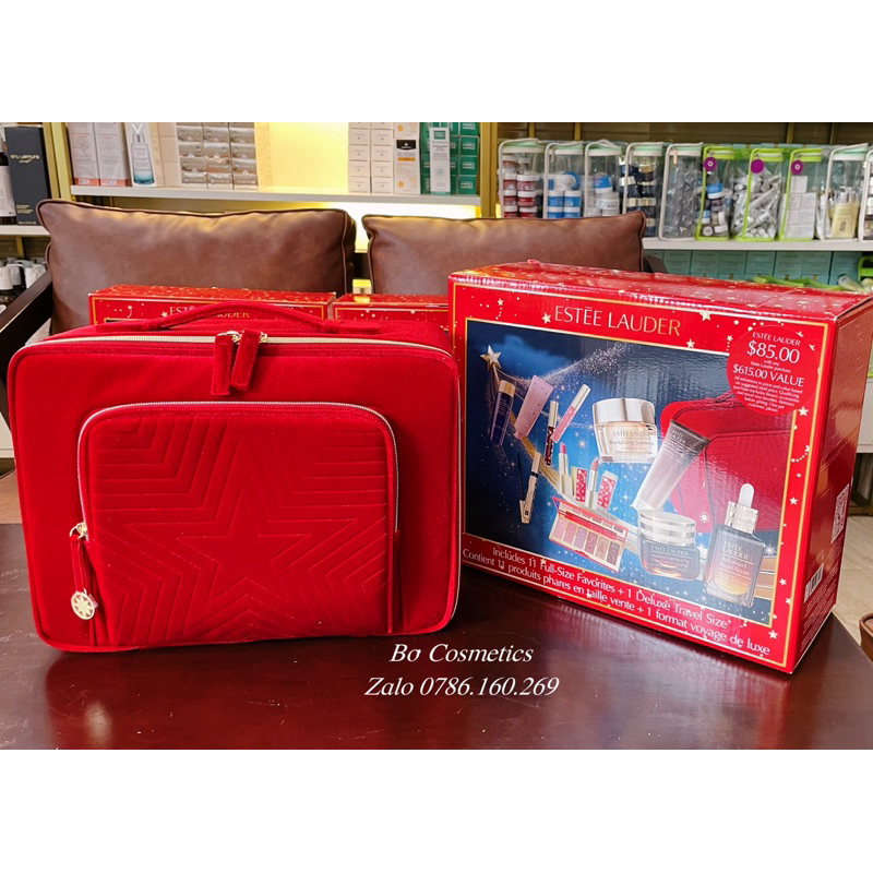 Set Dưỡng da 13 món Estee Lauder năm 2023 + vali đỏ siêu hot