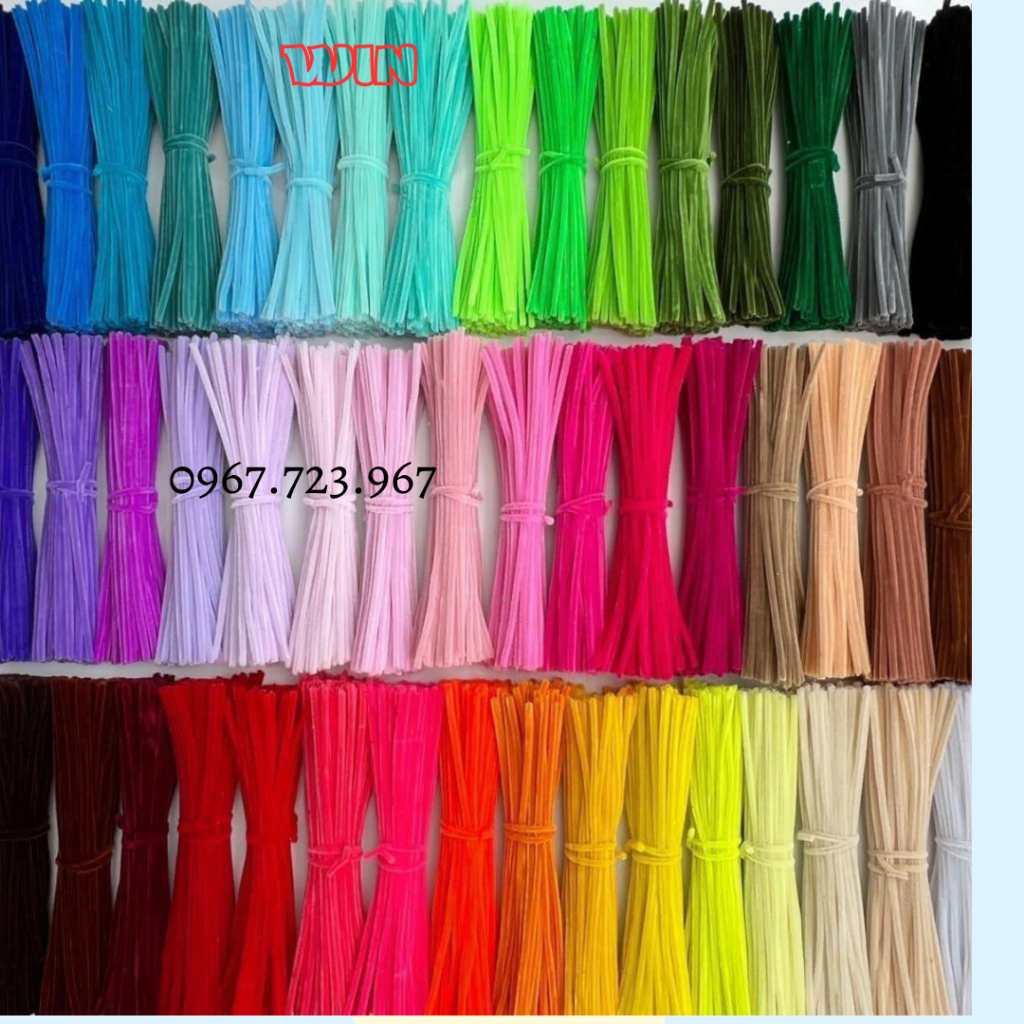 Kẽm nhung loại 1  bó 100 sợi mix nhiều màu pastel