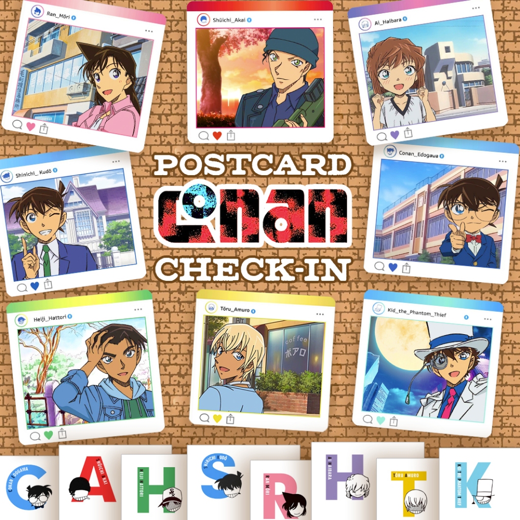 Postcard bo góc nhiều mẫu CONAN CHECK-IN - POSTCARD ANIME MANGA