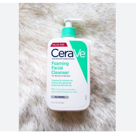 Sữa rửa mặt Cerave Foaming cho da dầu mụn 473ML