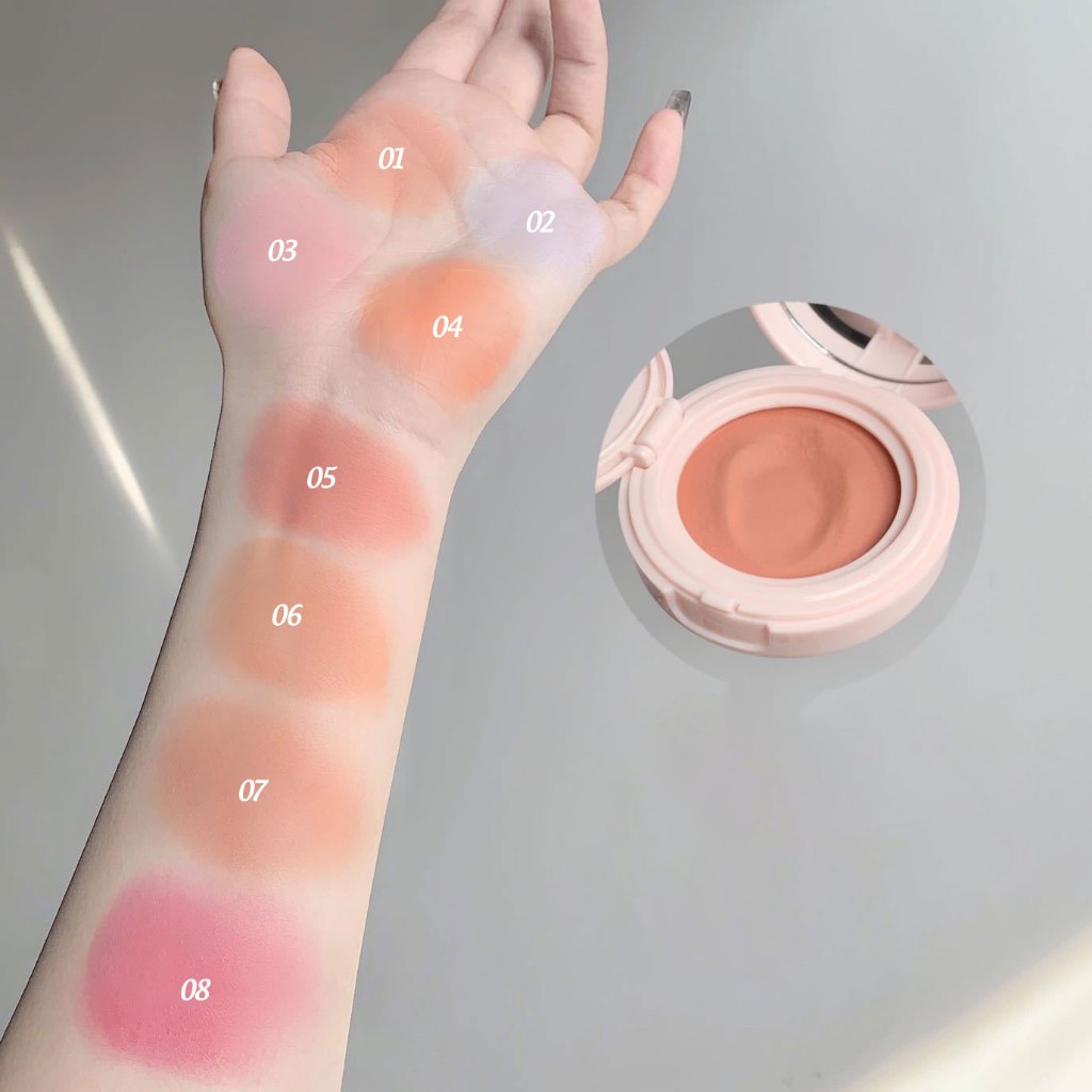 Phấn má hồng kèm bông mút trang điểm Daimanpu D166