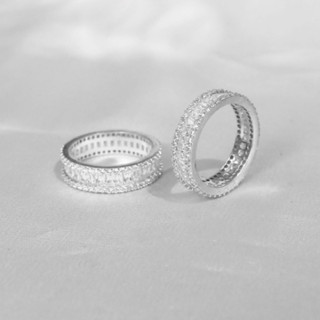 Nhẫn bạc ta full đá lấp lánh nam nữ đeo được bạc thật