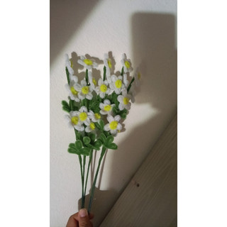 Hoa nhí kẽm nhung cành lá handmade