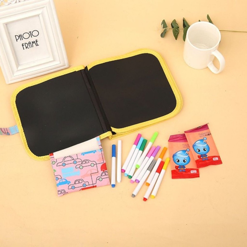 Bộ Tập Vẽ Tô Màu XOÁ ĐƯỢC 14 Trang Graffiti Phát Sáng Kèm 12 Màu Có Thể Xóa Được Cho Bé Thỏa Sức Sáng Tạo