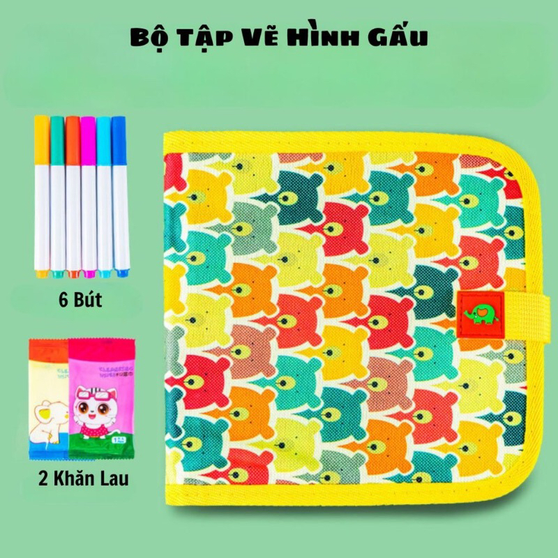 Bộ Tập Vẽ Tô Màu XOÁ ĐƯỢC 14 Trang Graffiti Phát Sáng Kèm 12 Màu Có Thể Xóa Được Cho Bé Thỏa Sức Sáng Tạo