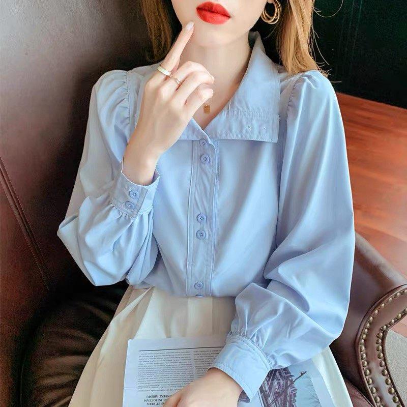 Áo sơ mi công sở nữ cổ bẻ tay dài nút đôi sang trọng LAMO-B1174