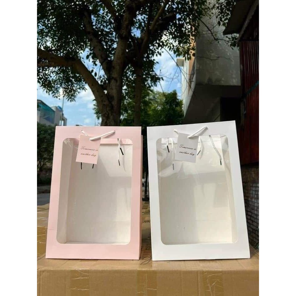 Túi Giấy Đựng Quà Tặng, Túi Mặt Trước Kiếng VN98 Flowers