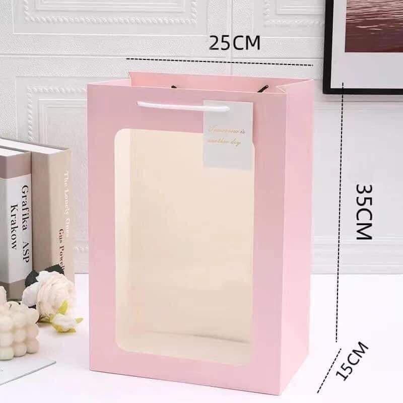 Túi Giấy Đựng Quà Tặng, Túi Mặt Trước Kiếng VN98 Flowers