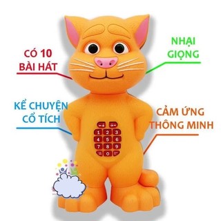 Đồ chơi mèo tom cảm ứng biết nói hát nhại giọng kể chuyện dành cho bé tập nói cỡ lớn 30cm