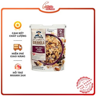 Ngũ Cốc Dinh Dưỡng  Mật Ong hạnh nhân nho khô Ăn Liền Yến mạch Quaker Simply Granola  Raisins Almonds 2lbs (1kg)