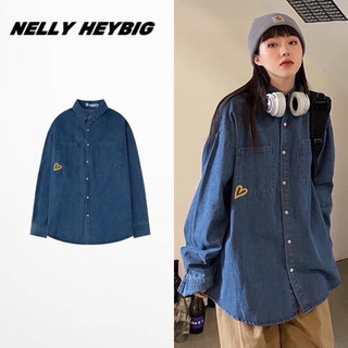 Áo sơ mi denim dài tay [046143] Nelly Heybig dáng form rộng dành cho nam và nữ 69