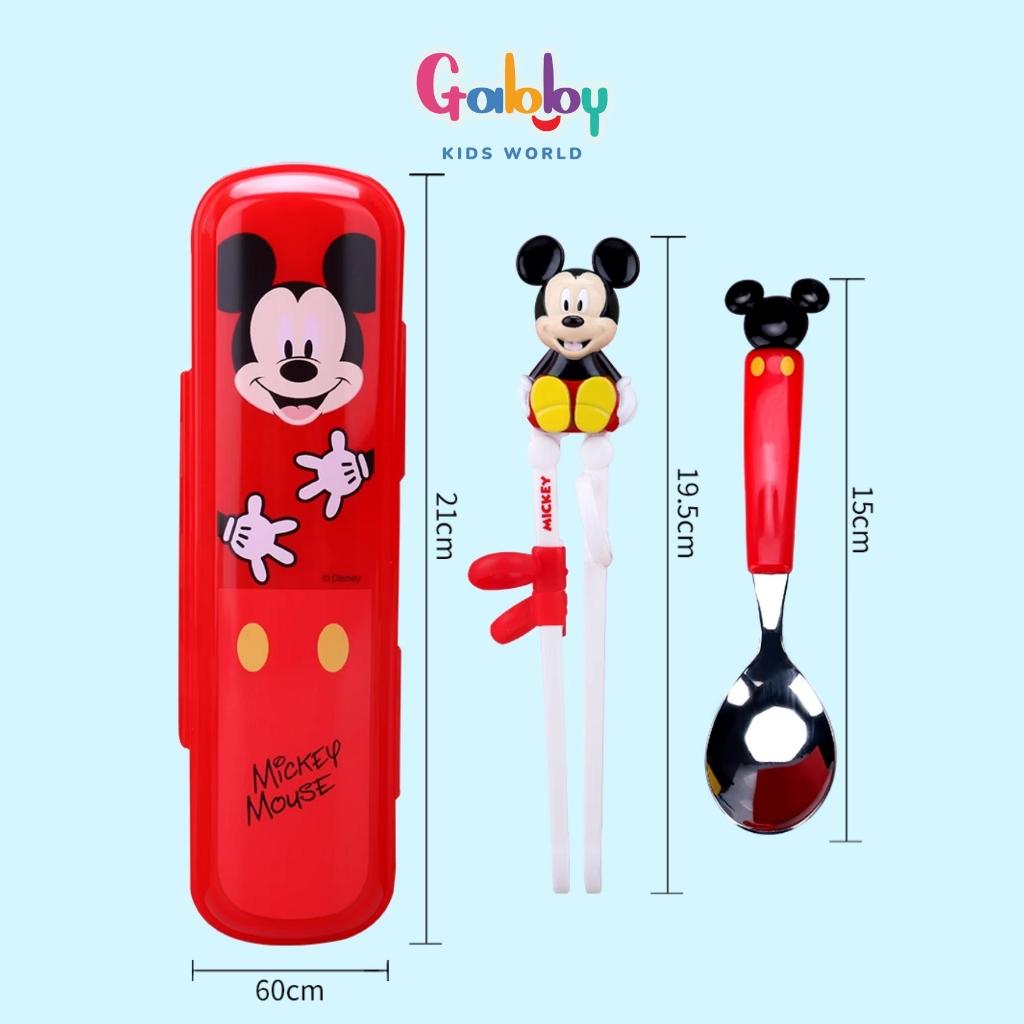 Bộ Muỗng, Đũa, Nĩa Inox Cao Cấp Disney Cho Bé (Hình Mickey/ Minnie/ McQueen/ Elsa/ Mike/ Sulley/ Stitch)