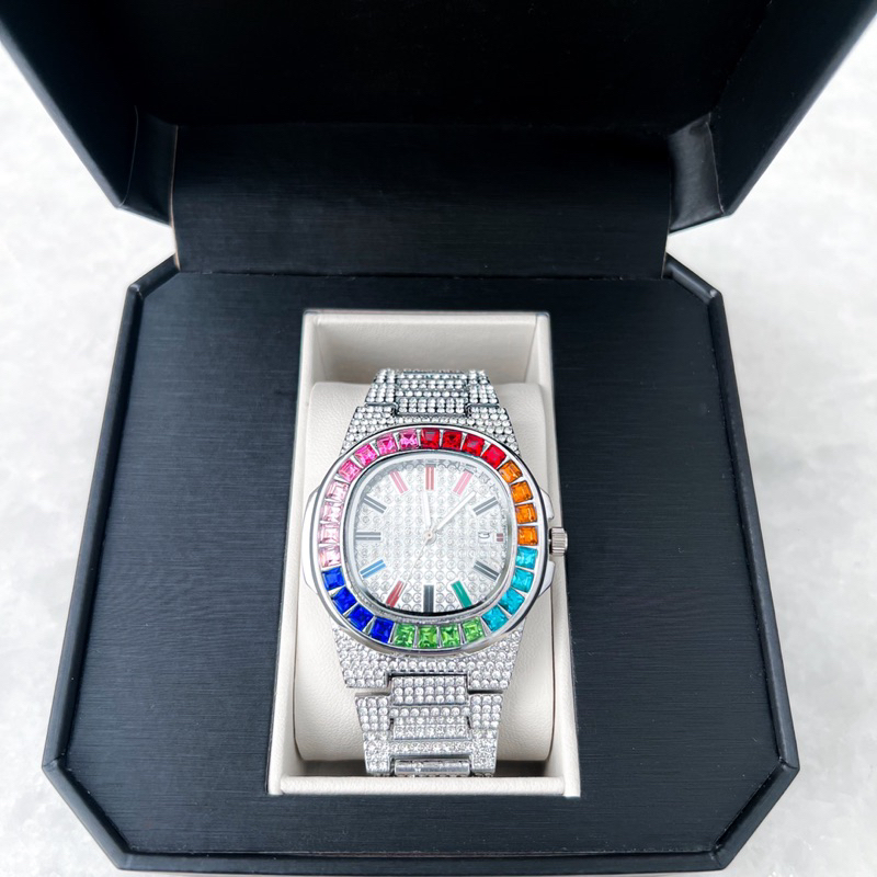 Đồng hồ pintime viền đá 7 màu - PT04