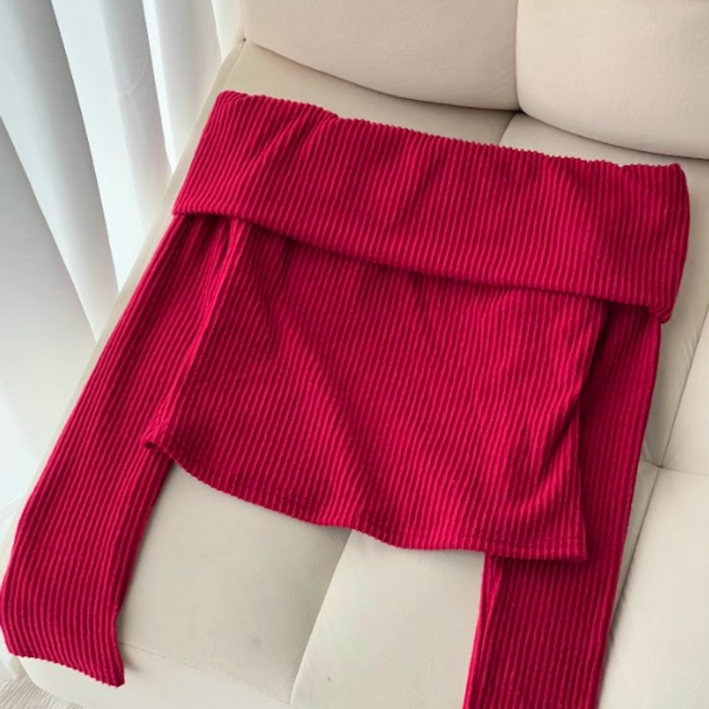 Áo Trễ Vai Tay Dài Nữ Body Chất Thun Gân Mềm Mại Co Giãn Tôn Dáng Thiết Kế Trendy Thu Đông TIỆM ĐỒ THÁNG 4 LYLY TOP