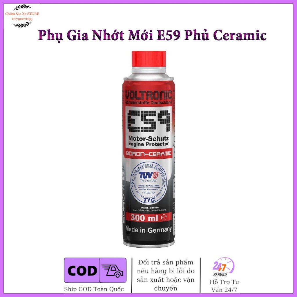 Phụ gia nano Ceramic động cơ nhớt mới Voltronic E59 Moto Schutz Engine Protector 300ml