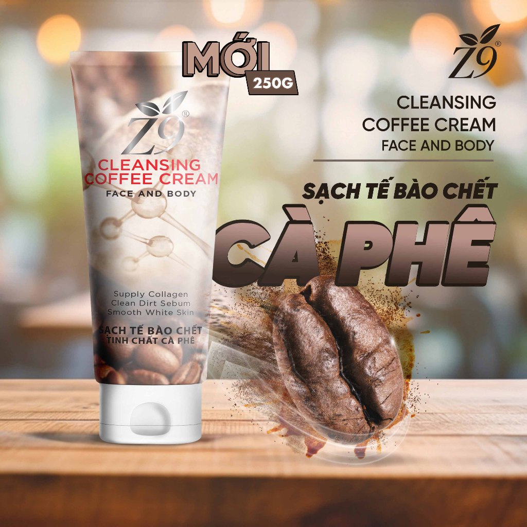 Tẩy Tế Bào Chết Tinh Chất Cà Phê Z9 Làm Sạch Da  và Trắng da Nhanh Chóng  Z34