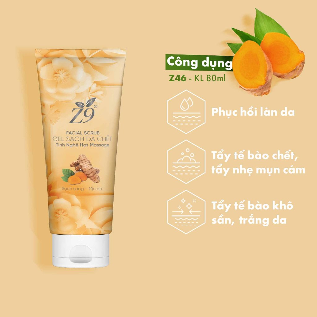 Tẩy Da chết Tinh Chất Nghệ Z9 Hết Mụn Làm Sạch Da ( 100ml) Z46