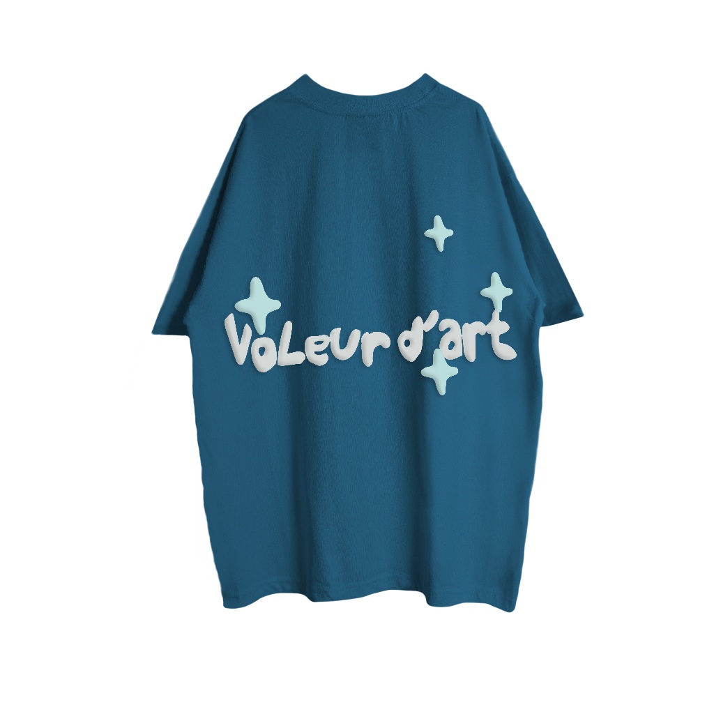 Áo thun Unisex VOLEUR - SHADOW ENERGY TRUEBLUE-TAUPE, vải thun 2 chiều 99% cotton 250gsm