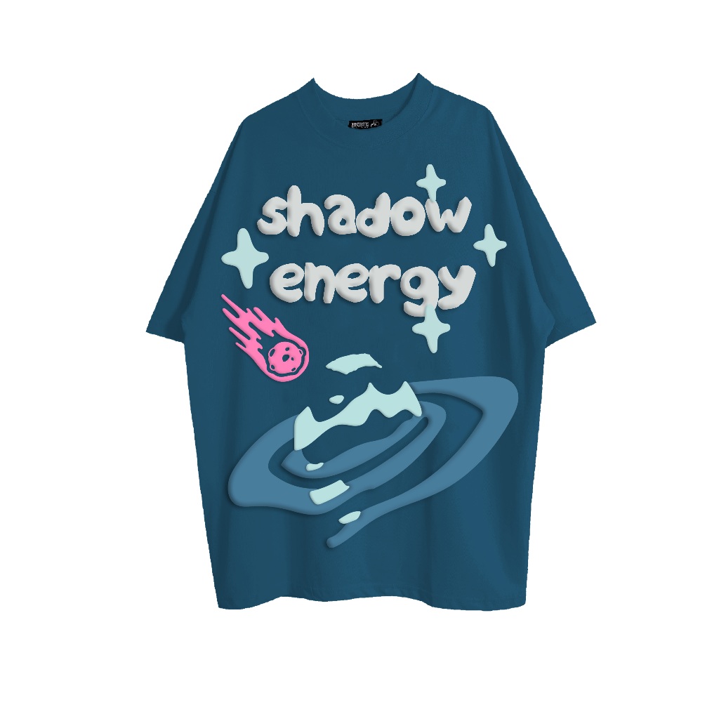 Áo thun Unisex VOLEUR - SHADOW ENERGY TRUEBLUE-TAUPE, vải thun 2 chiều 99% cotton 250gsm