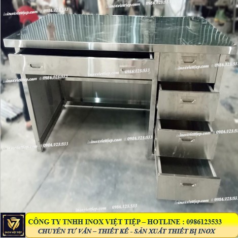 Bàn ngăn kéo inox