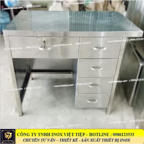 Bàn ngăn kéo inox