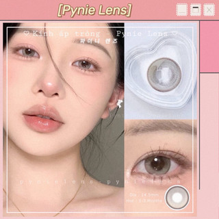 Kính áp tròng (lens) có độ cận . xám nâu vân loang giãn tròng mắt ướt siêu cưng | Pynie Lens ✨