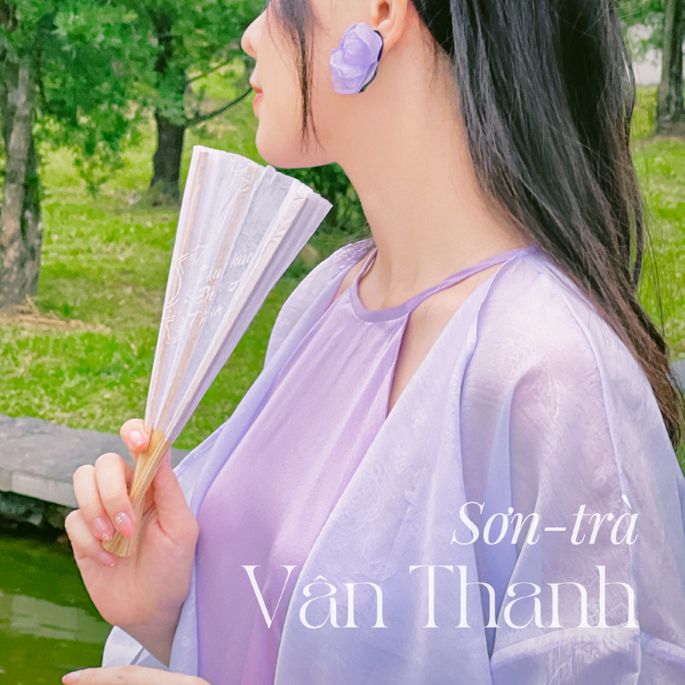 Sumire Store Áo khoác tơ Vân Thanh - Tím nhạt ẩn hoa