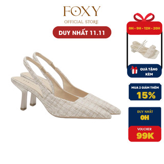 Giày cao gót nữ slingback bít mũi 7cm gót nhọn foxy - fox073