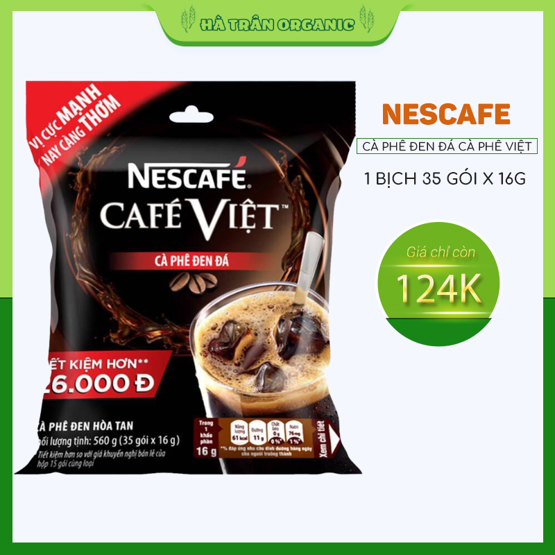 Cà phê hòa tan NESCAFÉ CAFÉ VIỆT Cà Phê Đen Đá (túi 35 gói x16g)