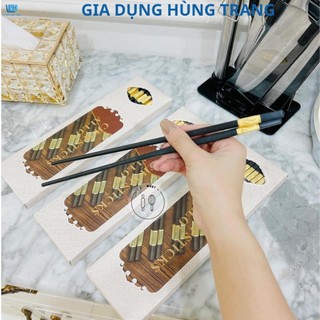 Hộp 10 đôi đũa hợp kim mạ vàng cao cấp