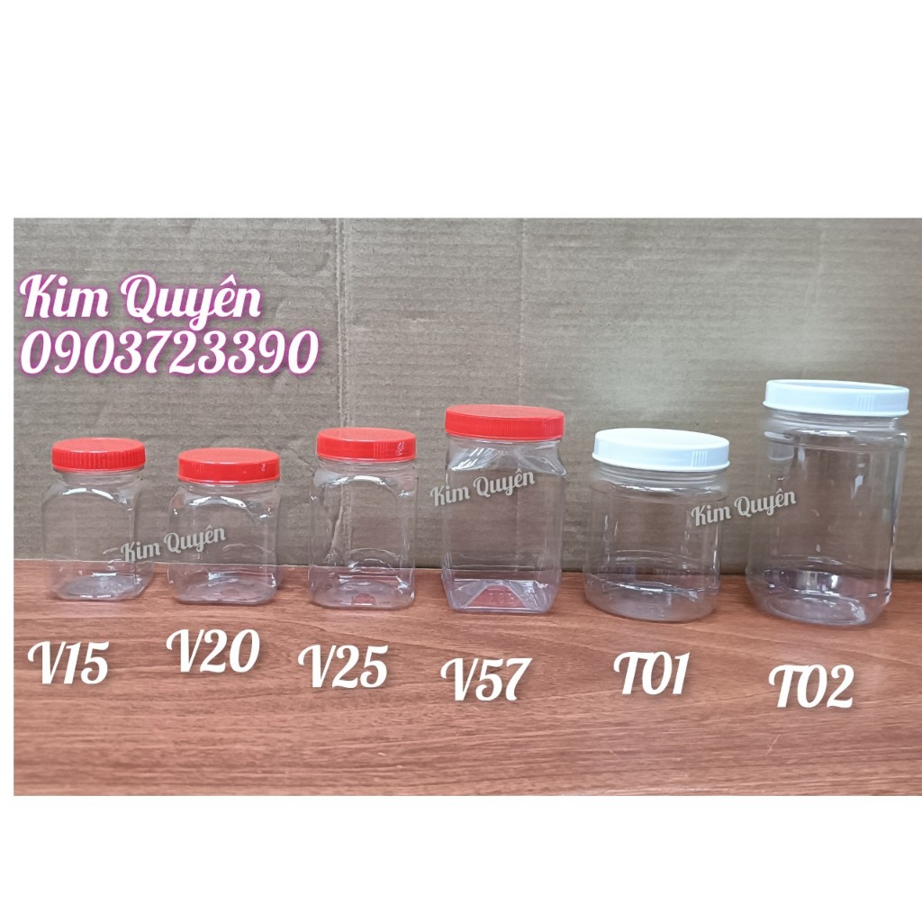 Hủ nhựa tròn-Hủ nhựa vuông -lố 12 cái