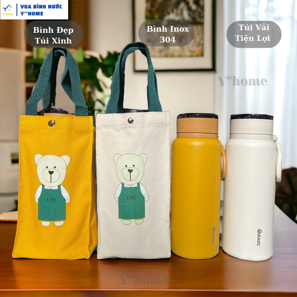 Bình giữ nhiệt 1L - 1.5L BAOL32 + Túi, Bình nước bằng inox 304tcá tính và sang trọng, 7 Ngày Đổi Trả!