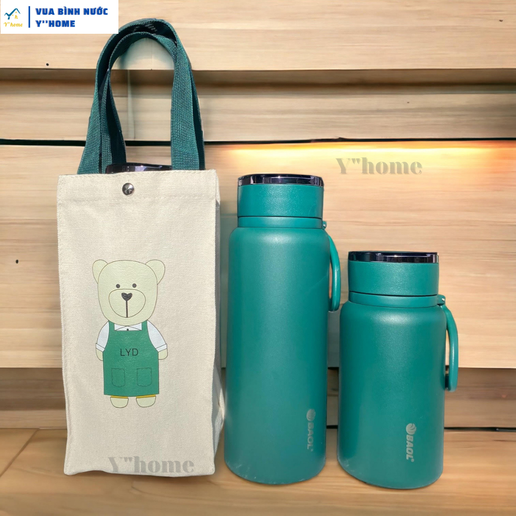 Bình giữ nhiệt 1L - 1.5L BAOL32 + Túi, Bình nước bằng inox 304tcá tính và sang trọng, 7 Ngày Đổi Trả!
