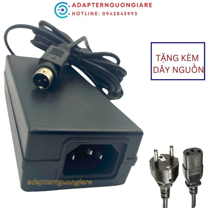 Dây nguồn máy in hoá đơn nhiệt 24v 2a/2.5a 3 pin chính hãng