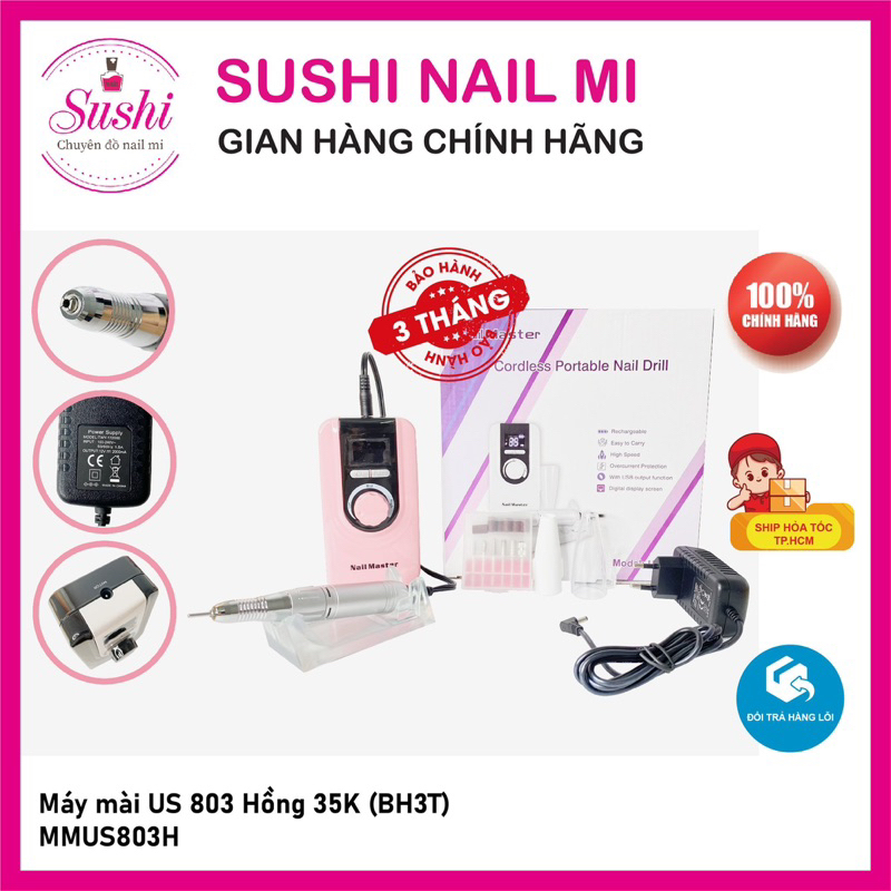 Máy mài tích điện Nail Master US 803 - Chạy cực êm 35000 RPM – Bảo hành 3 tháng - Sushi nail mi