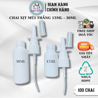 Chai xịt mũi phun sương 15ml/30ml , chai nhựa xịt mũi thẳng, lọ xịt mũi phun sương nhựa