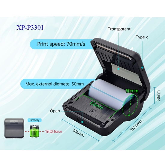 Máy In Hoá Đơn + In DECAL Nhiệt XPrinter XP-P3301  - Hàng Chính Hãng