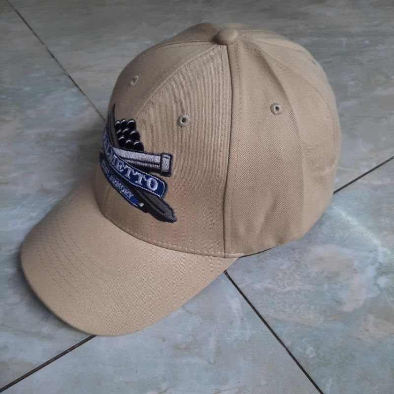 Nón màu kem logo cây đinh PALMETTO kaki thoáng mát/ Mũ lưỡi trai màu kem.