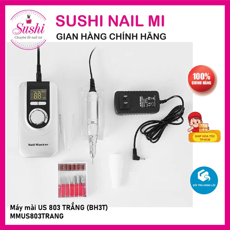 Máy mài tích điện Nail Master US 803 - Chạy cực êm 35000 RPM – Bảo hành 3 tháng - Sushi nail mi